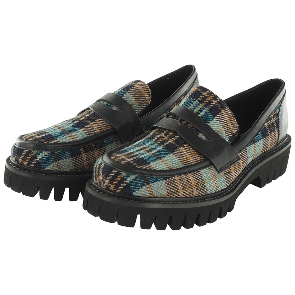 Bibi Lou Dylan Plaid Penny Loafers